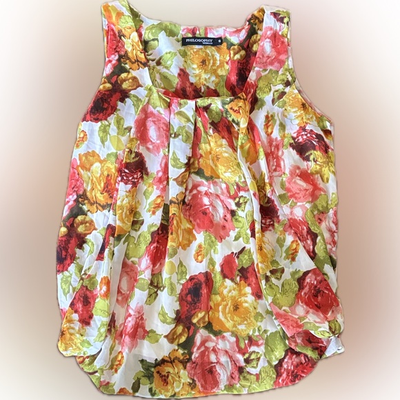 Philosophy Tops - Philosophy | Floral Blouse - Red and Green